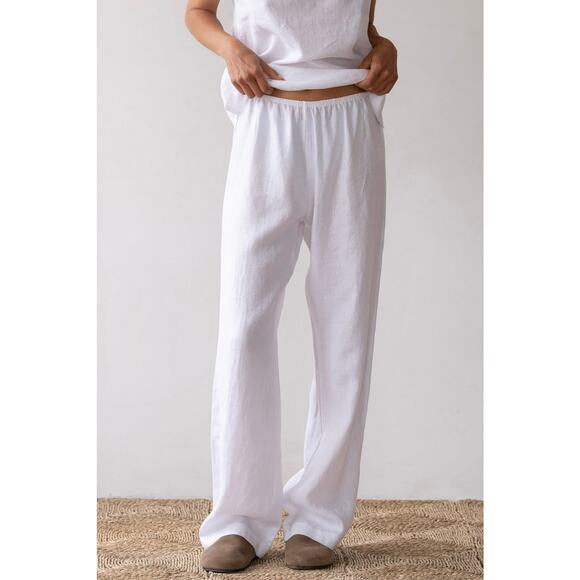 DONNI. The Linen Simple Pant - S Powder - Picture 1 of 6